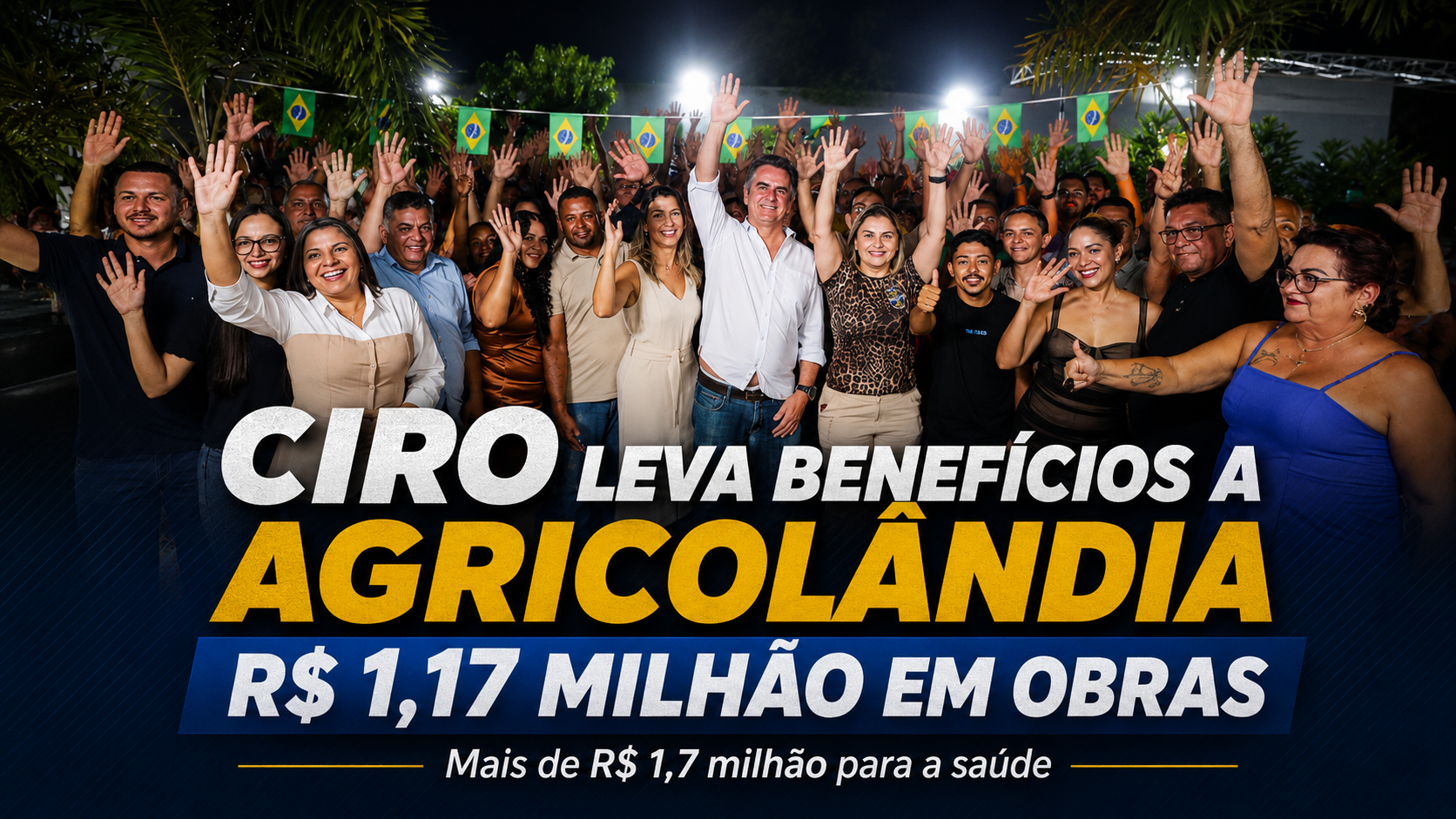 Ciro Nogueira anuncia mais de R$ 1,17 milhão em obras para Agricolândia